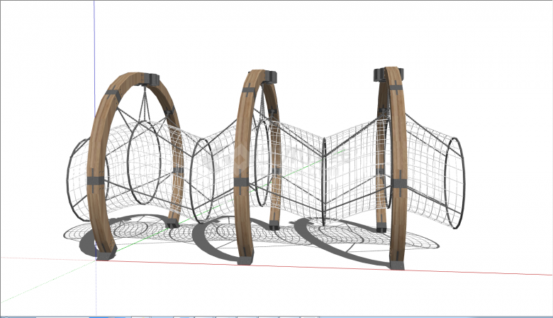 木框架钢筋网 攀爬架 su模型-图一