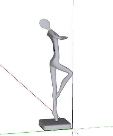 银色舞蹈现代抽象人物人像雕塑 su模型-图二