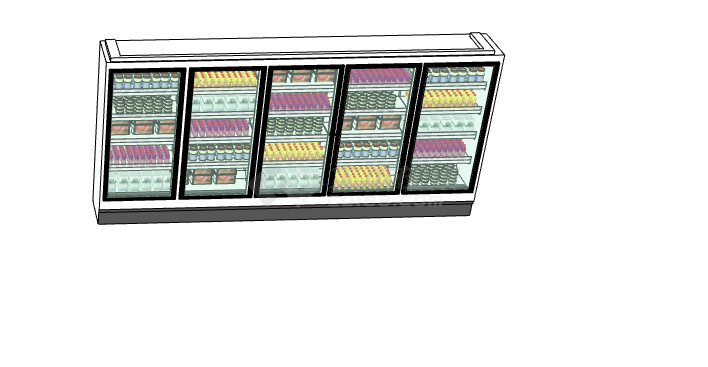 黑白简约细致现代风格超市冰柜SU模型-图二