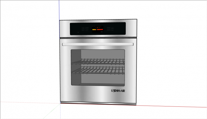 双层烤架实惠烤箱的SU模型_图1