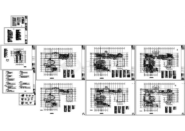 某地上三层办公楼空调通风CAD图纸（共11张CAD图纸）-图二