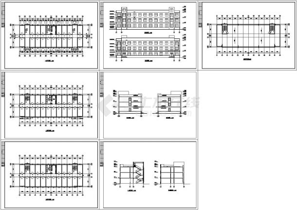 三层宿舍建筑设计方案图纸（共7张）-图一