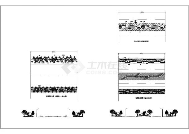 道路绿化带设计平面图-图一