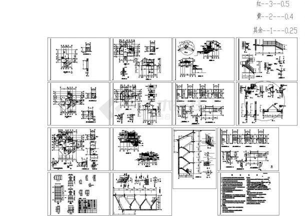 某四层现代风格别墅建筑设计CAD图纸（地下二层）-图一
