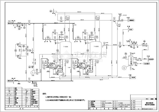 某电厂凝结水精处理设计施工CAD图纸（测量明细、步序表等）-图一