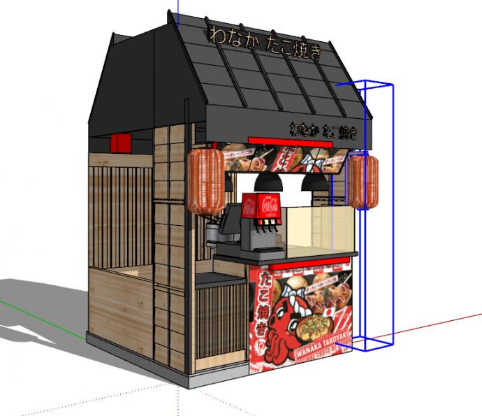 日式木质售卖亭 su模型_图1