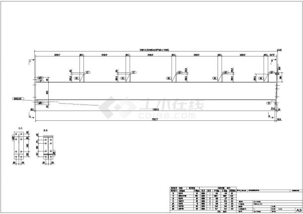 [施工图]钢结构4S店结构施工图（24米跨带计算模型）-图二