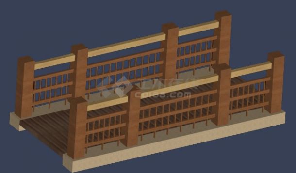 桥模型平面及3D素材-图一