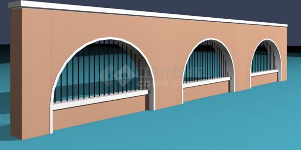 围墙模型平面及3D素材-图一