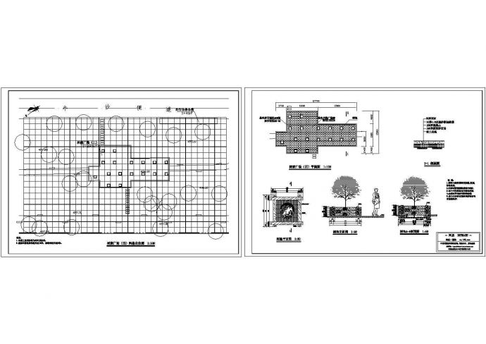 广场平面图、铺装、树池详图_图1