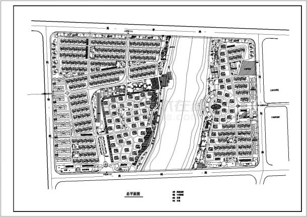 某城市某高档住宅小区规划设计cad施工总平面图（含设计说明）-图一