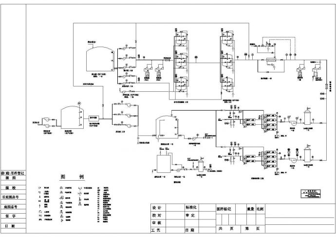 某纯水处理工艺设计cad图纸，共一张_图1
