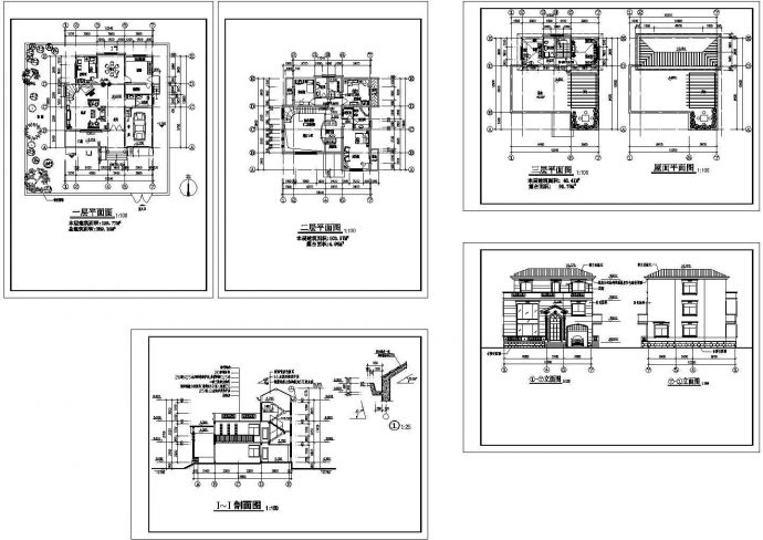 某三层框架结构欧式别墅（建筑面积289.15平方米）设计cad全套建筑施工图（甲级院设计）_图1