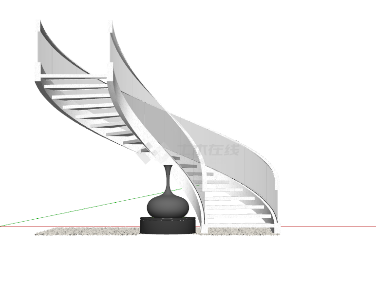 现代风格楼梯模式素材su模型-图一