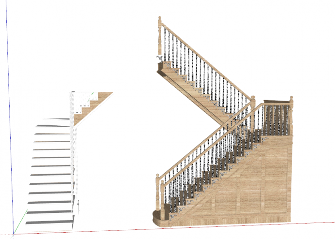 带栏杆的旋转现代楼梯 su模型_图1