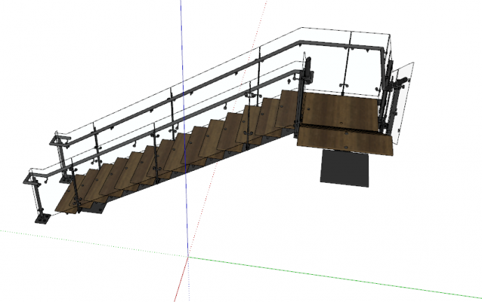 现代木制古朴旋转楼梯su模型_图1