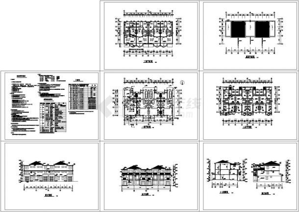 某三层砖混结构欧式风格私人别墅（建筑面积1093平方米）设计cad全套建筑施工图（含设计说明）-图一