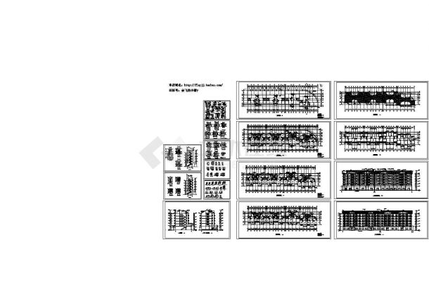 某6层四单元每单元2户住宅楼设计CAD图 纸（长77.79米 宽18.94米 ）-图一