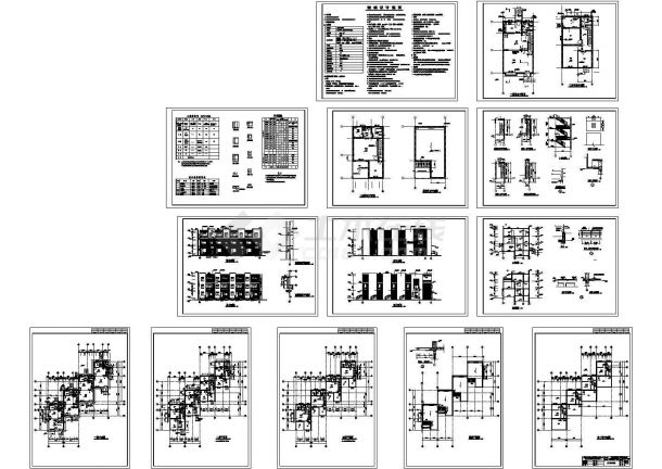 天津某810㎡三层现代风格别墅建筑施工CAD图纸-图一