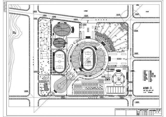 某地城市体育中心全套施工设计cad图纸_图1