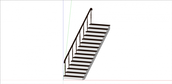 都市直线风格楼梯su模型_图1