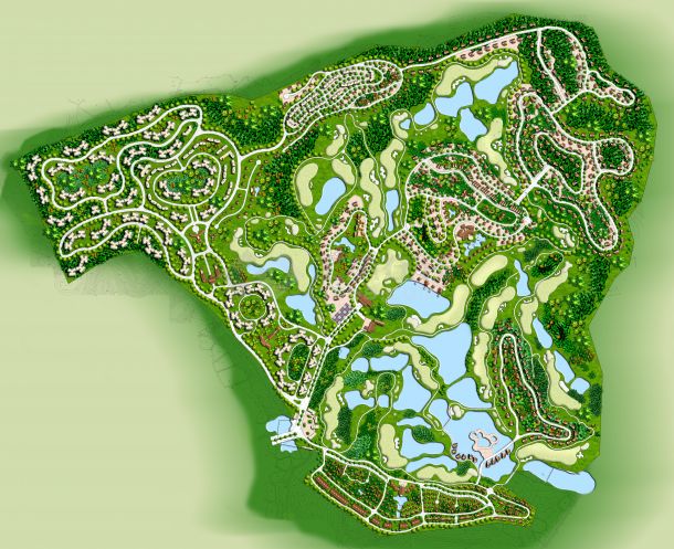 大型高尔夫球场总体规划效果图-图一