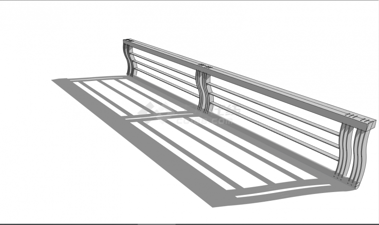 白色的简约的不锈钢栏杆 su模型-图一