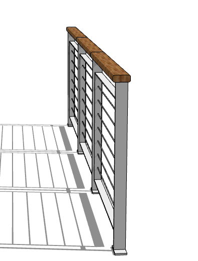 精致现代不锈钢栏杆 su模型-图二