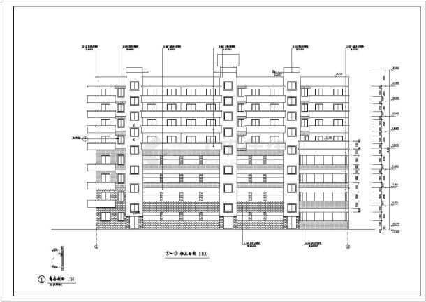 某地区大型八层办公楼建筑详细设计图-图二