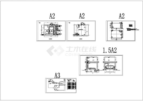 南京某氮压机软化水工程施工CAD图纸-图一
