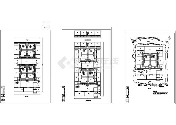 某单层实用型四合院设计cad建筑平面方案图（含设计说明，含两种方案设计）-图一