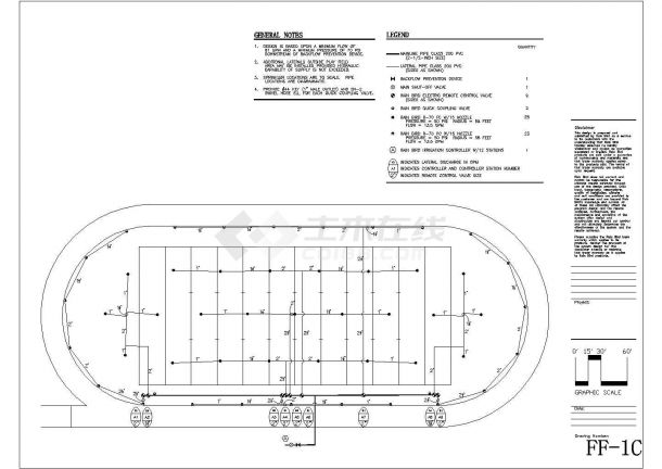 棒球橄揽球场灌溉系统施工图-图一