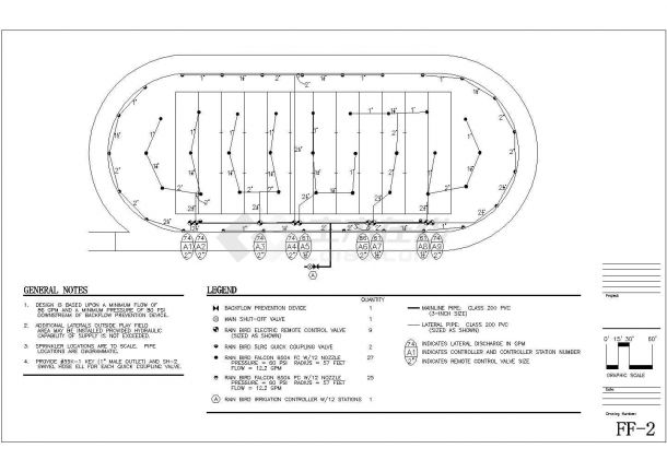 棒球橄揽球场灌溉系统施工图-图二