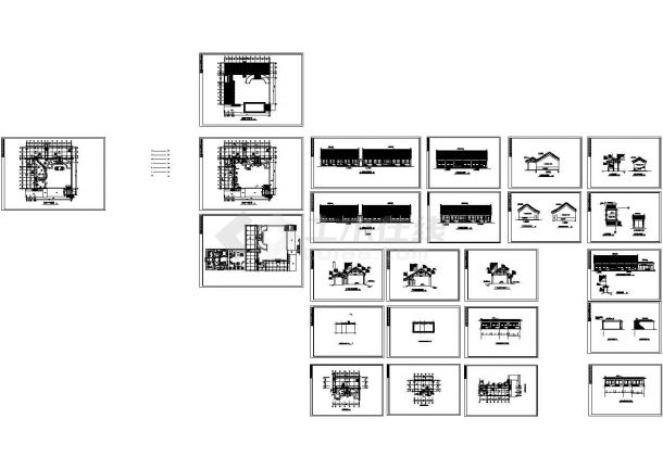 北京民居多层框架结构四合院设计cad全套建施图纸（甲级院设计）-图一