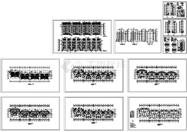江南地区某多层住宅建筑设计CAD全套图纸-图一