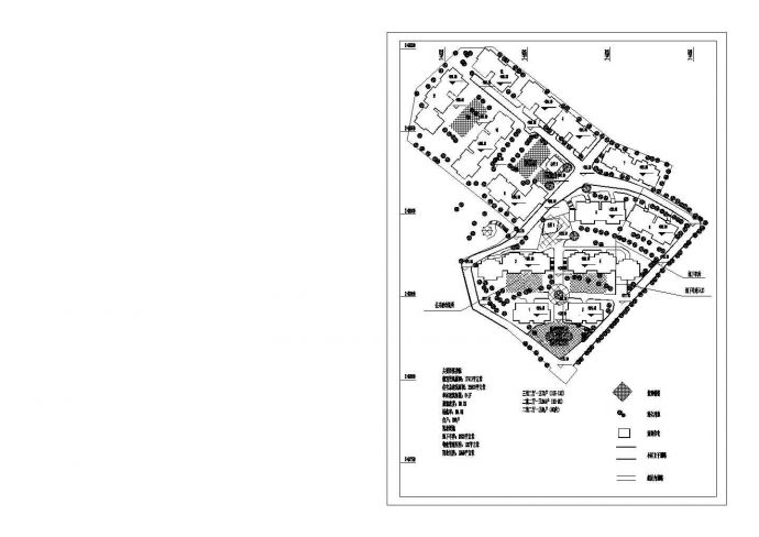 某新城住宅小区（总建筑面积35800平方米）规划设计cad施工总平面图（含主要经济指标）_图1