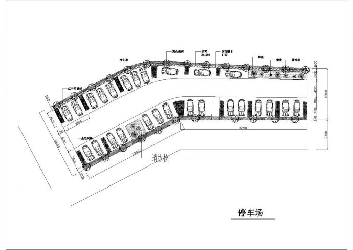 某停车场绿化设计图_图1