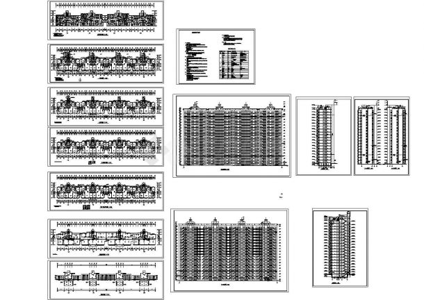 二十层单元式商品住宅楼建施cad图(含效果图，共十二张)-图二