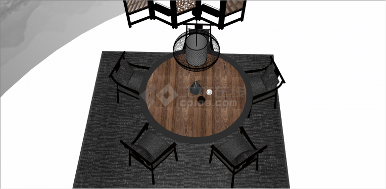中式木制桌椅家具合集 su模型-图一