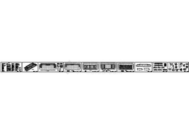 某高铁火车站主站房及站台雨棚和进出站人行天桥结构施工CAD图纸设计-图二