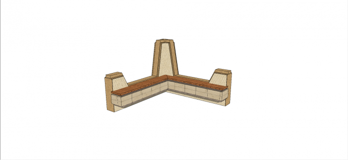 折角状石质创意坐凳su模型_图1