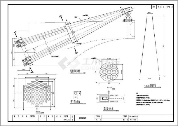78+180+78m自锚式悬索桥缆索锚固构造节点详图设计-图一