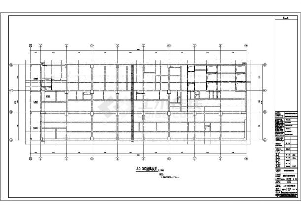 某地20层框架剪力墙医院结构梁板施工cad图-图二