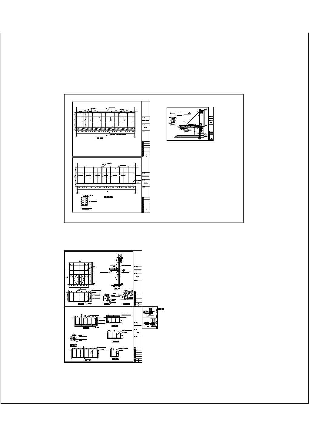玻璃雨棚CAD施工图，雨棚大样图