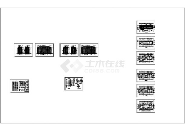 六层二单元阁楼3389平米一单元户型对称另一单元不对称建筑设计图-图一