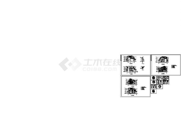 某三层框架结构欧式别墅设计cad全套建筑施工图（甲级院设计）-图一