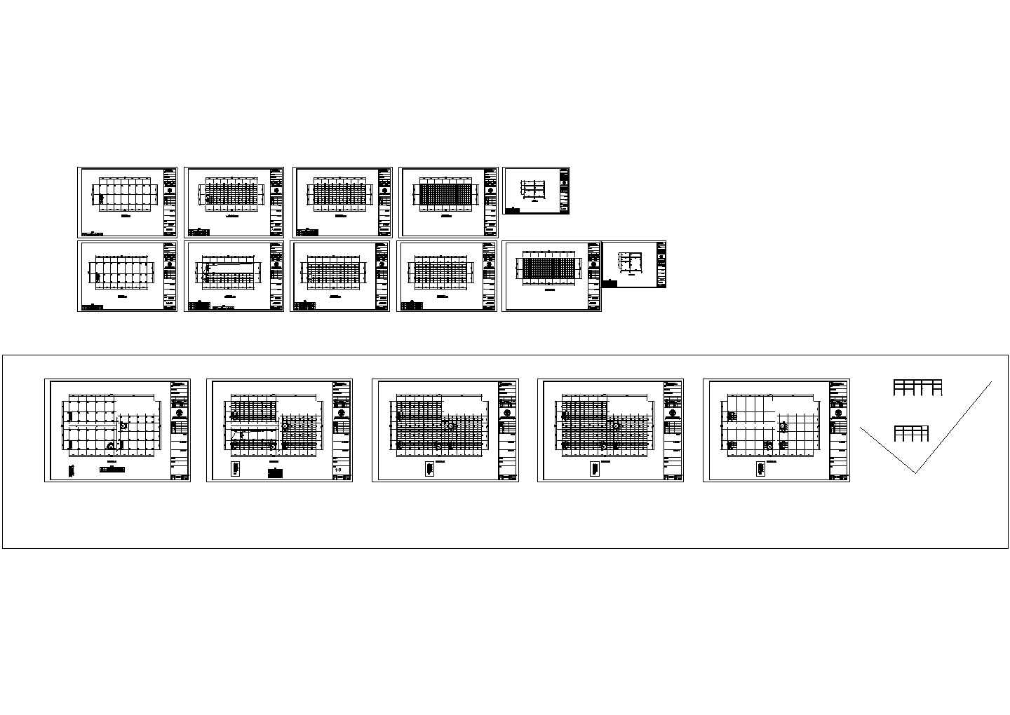 某地4层框架钢结构厂房设计cad方案图，带PKPM模型图纸（甲级院设计）