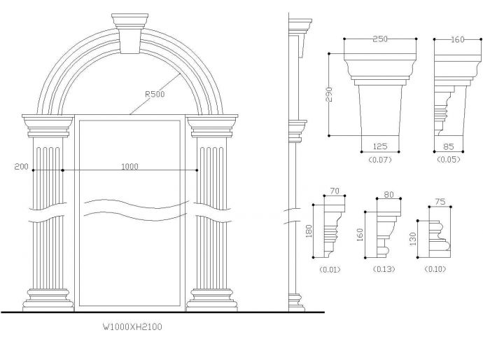 21套欧式门窗建筑设计CAD图纸_图1