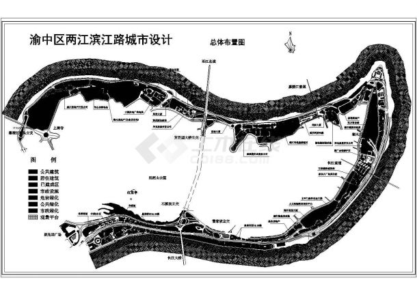 某渝中区两江滨江路城市设计CAD图纸-图一