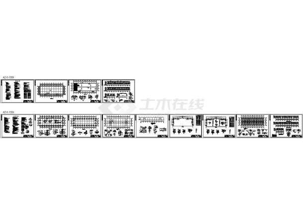 某二层门式刚架钢结构24米跨度厂房（924㎡）设计cad全套结构施工图纸（含设计说明，含建筑设计，含多个厂房设计）-图二